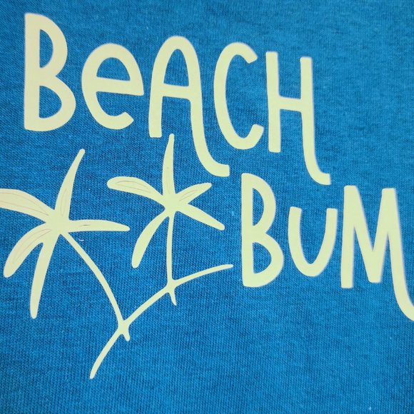 Beach Bum Youth T Shirt in Caribbean blue X Small Short Sleeve boy/girl - Picture 2 of 4